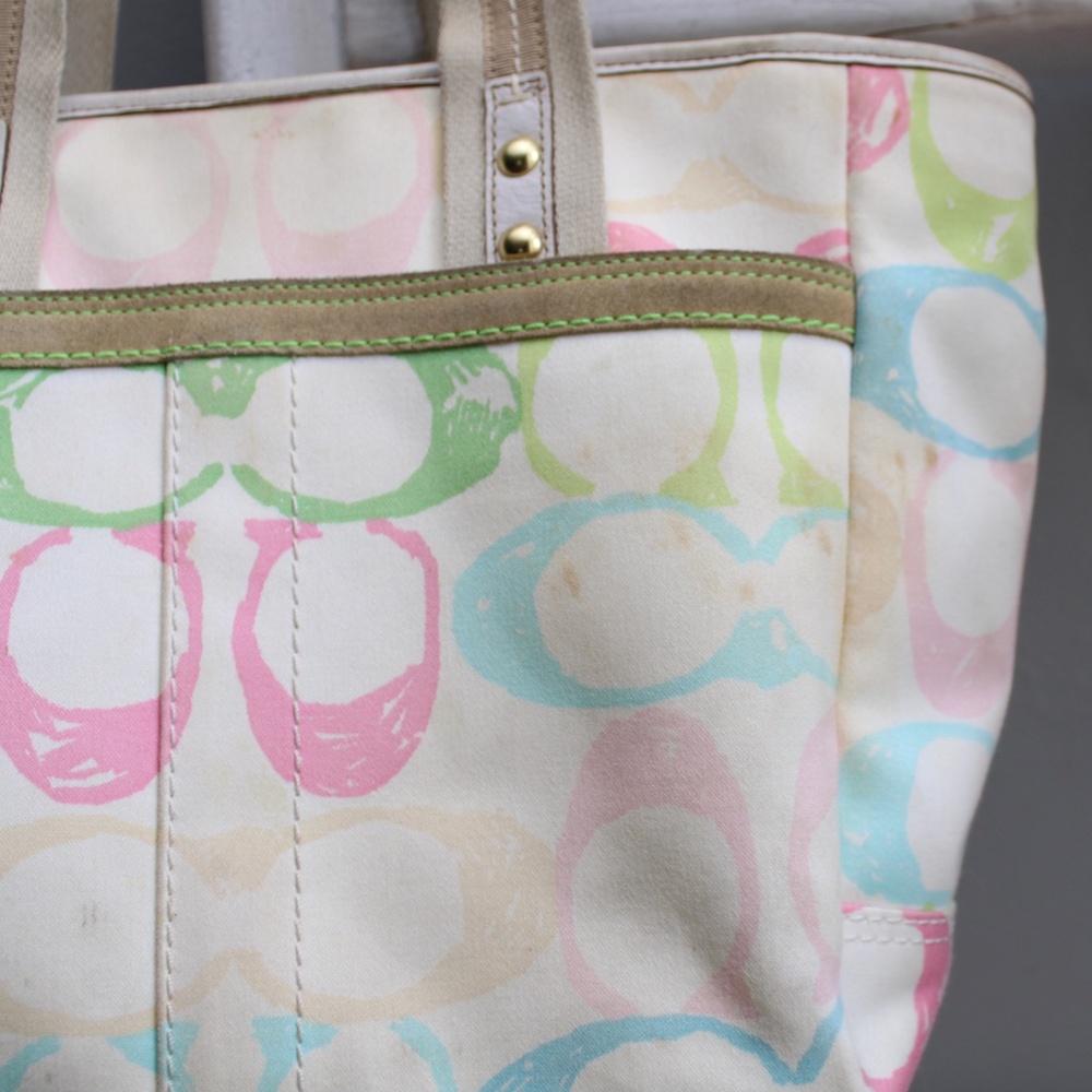 Coach Y2K Vintage NO A06K-247 Hampton Scribble Signature  Monogram Tote Bag - Picture 8 of 12